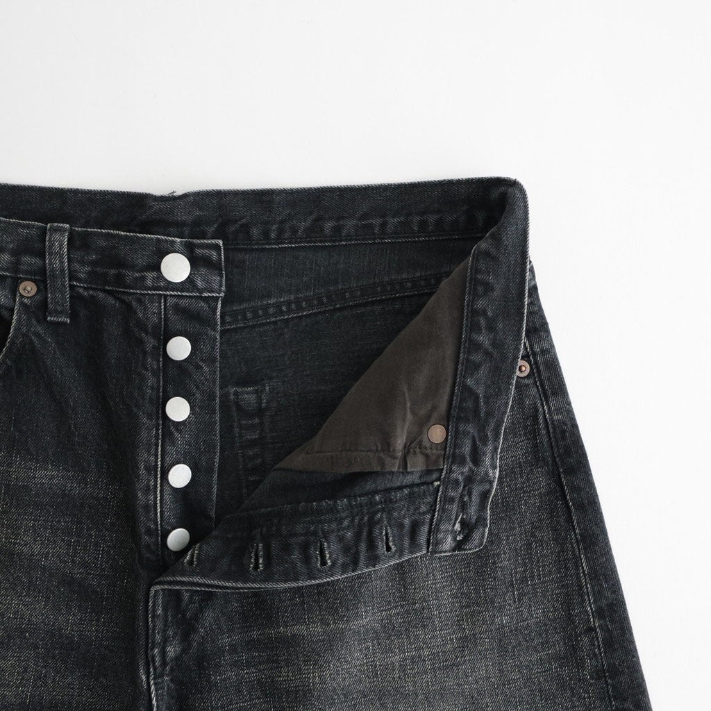 ROUND DENIM PANTS #BLACK [ST.1572]