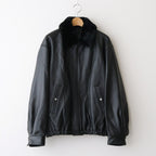 MOUTON COLLAR SHEEP LEATHER ZIP JACKET #BLACK [ST.1216]