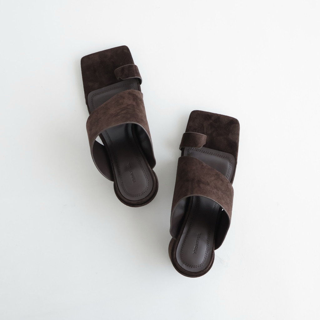 Square Suede Sandals #D/BRN [12611026]