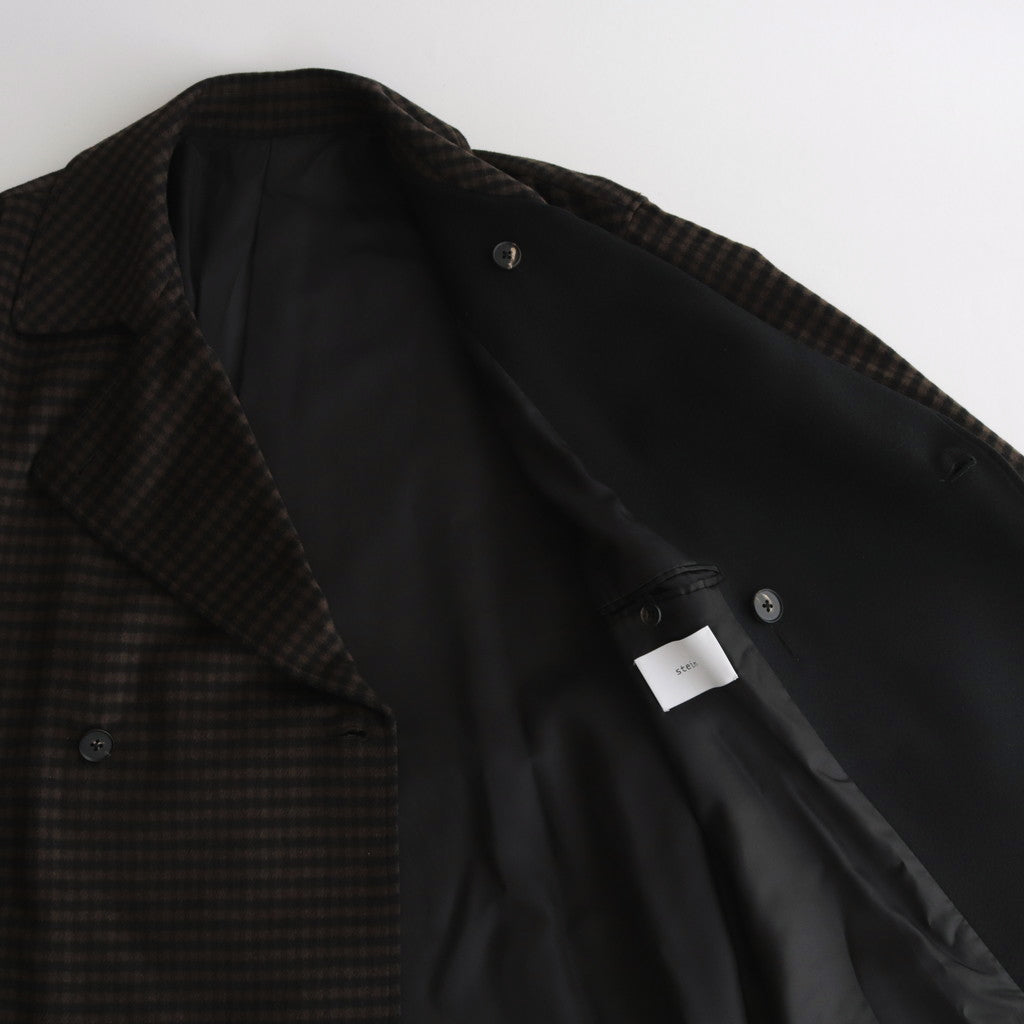DOUBLE LAPELED DOUBLE BREASTED COAT #GINGHAM x BLACK [ST.603]