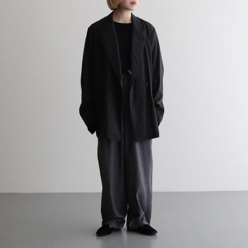 WOOL TROPICAL DOUBLE BREASTED JACKET #CARBON BLACK [YK25SS0897J]