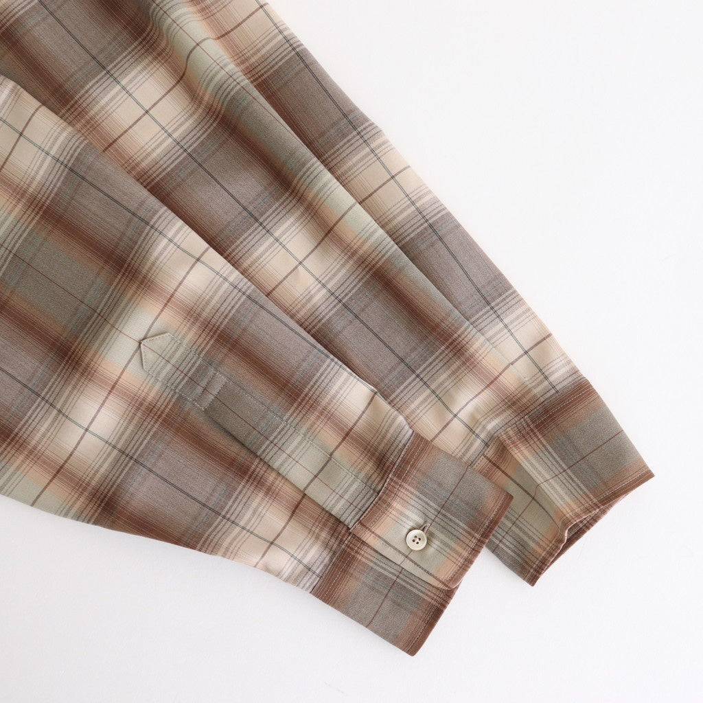 SUPER LIGHT WOOL CHECK SHIRT #GRAY BROWN CHECK [A25SS01LC]