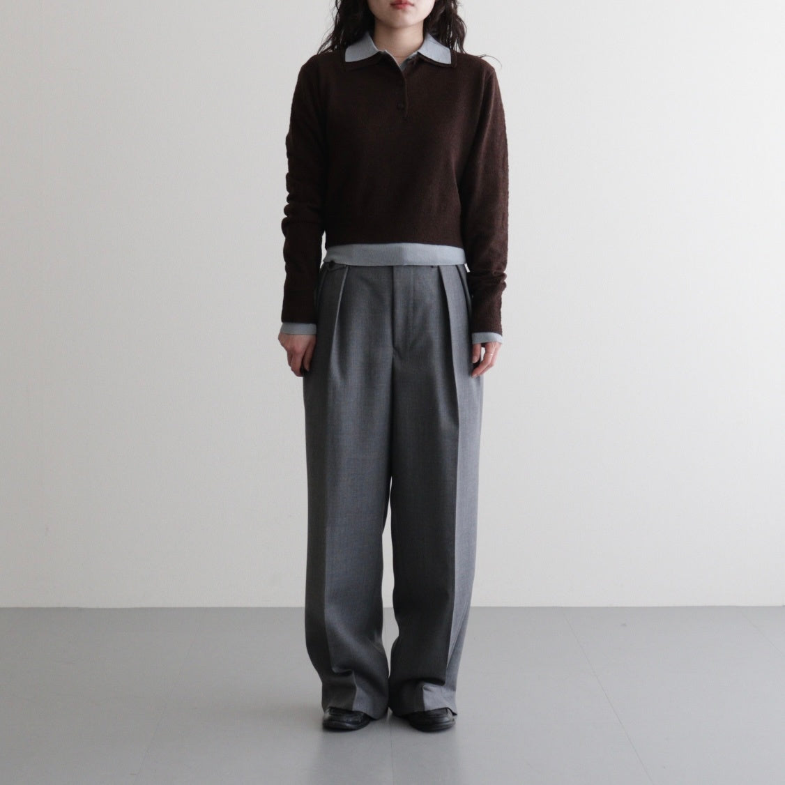 Layered Polo Knit #CHO [12610508] - ciacura 三重県四日市市の