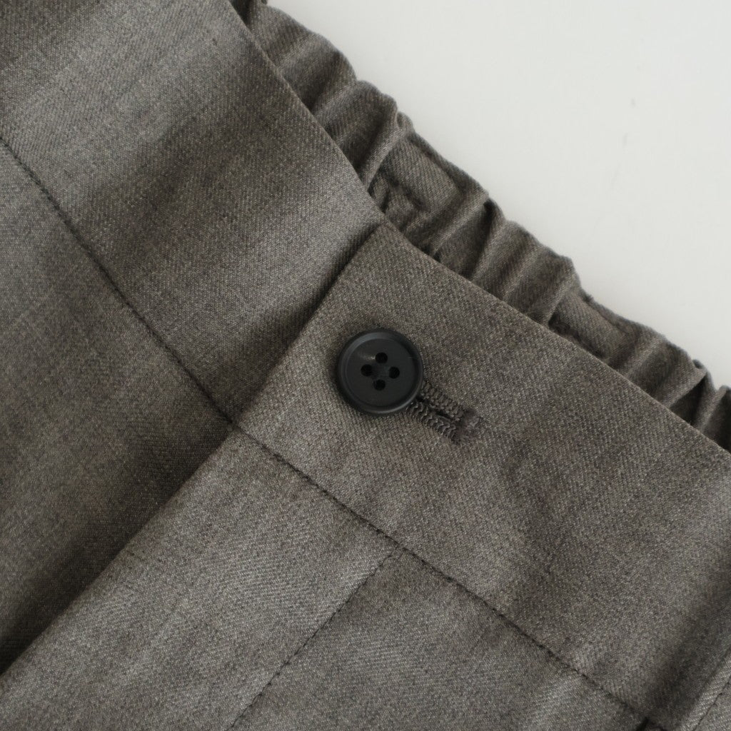 EXTRA FINE WOOL EASY LONG WIDE TROUSERS #GREIGE [ST.1611]