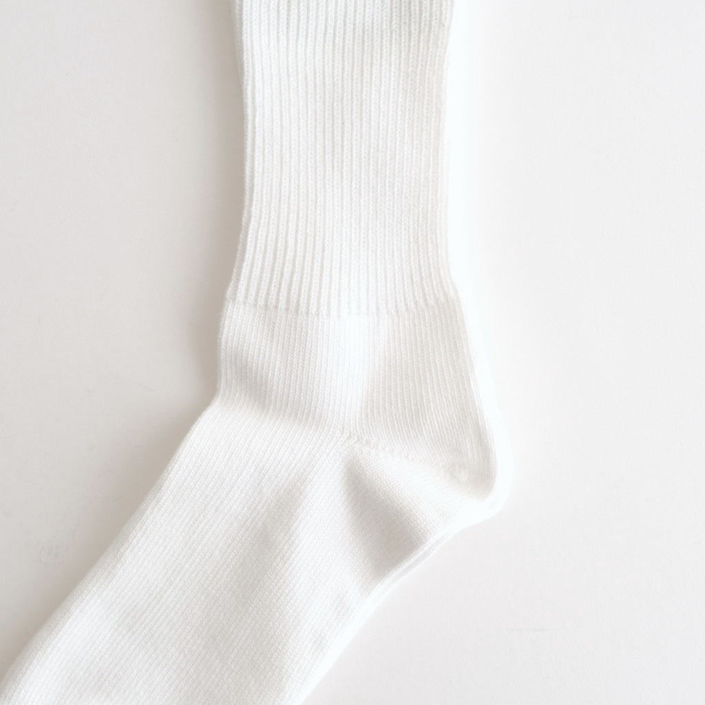 ORGANIC DAILY 3 PACK RIBBED CREW SOCKS #WHITE [R1427-AW25]