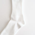 ORGANIC DAILY 3 PACK RIBBED CREW SOCKS #WHITE [R1427-AW25]