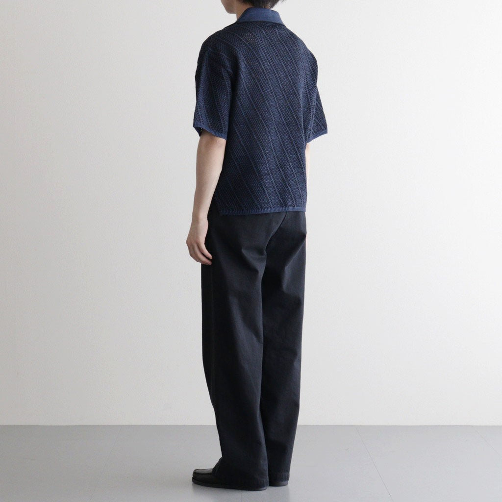 Diagonal Knit Skipper Shirt #NAVY [YK26SS01251S] - ciacura 三重県