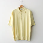 GIZA HIGH GAUGE KNIT POLO #YELLOW BEIGE [A26SP03KA]