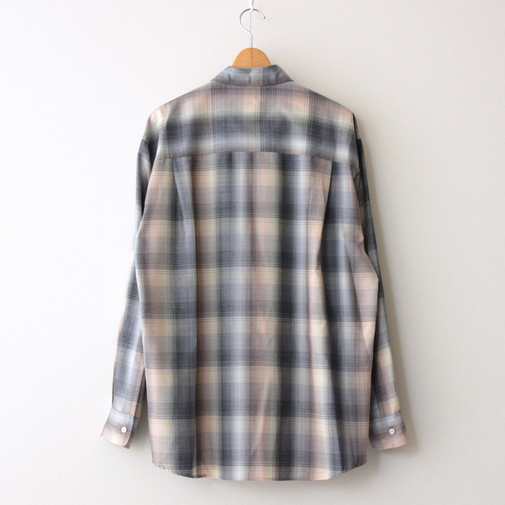 SUPER LIGHT WOOL CHECK SHIRT #BEIGE BLUE CHECK [A24AS01LC]