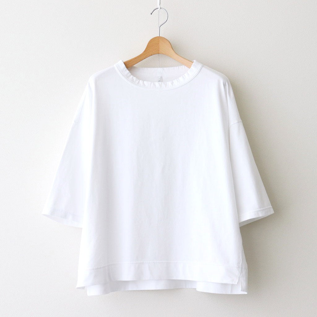 FOB6T - 微強撚綿天竺 6分袖カットソー #00 White [SN_FR0902T6]