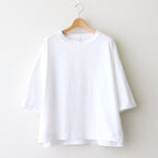 FOB6T - 微強撚綿天竺 6分袖カットソー #00 White [SN_FR0902T6]