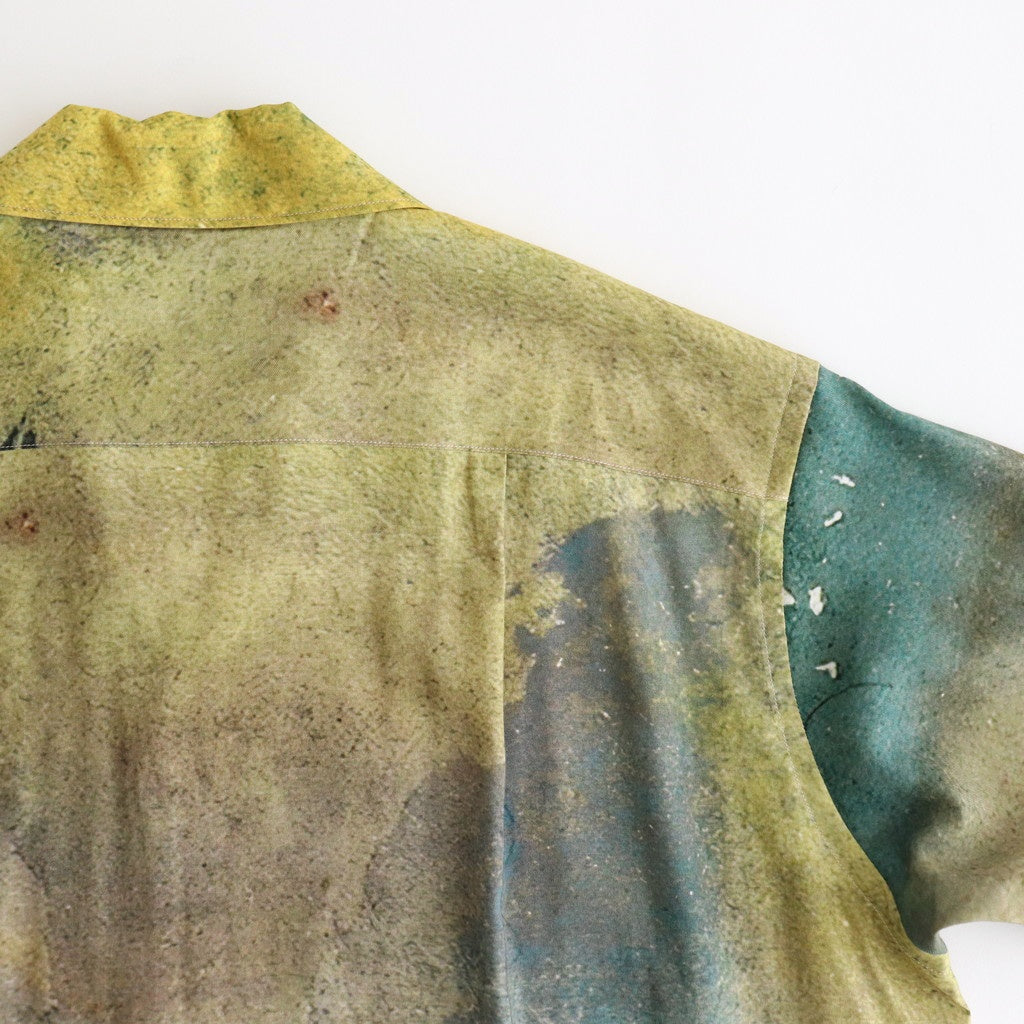 LANDSCAPE PRINTED OPEN COLLAR SHIRT #YELLOW [YK25SS0933SH]