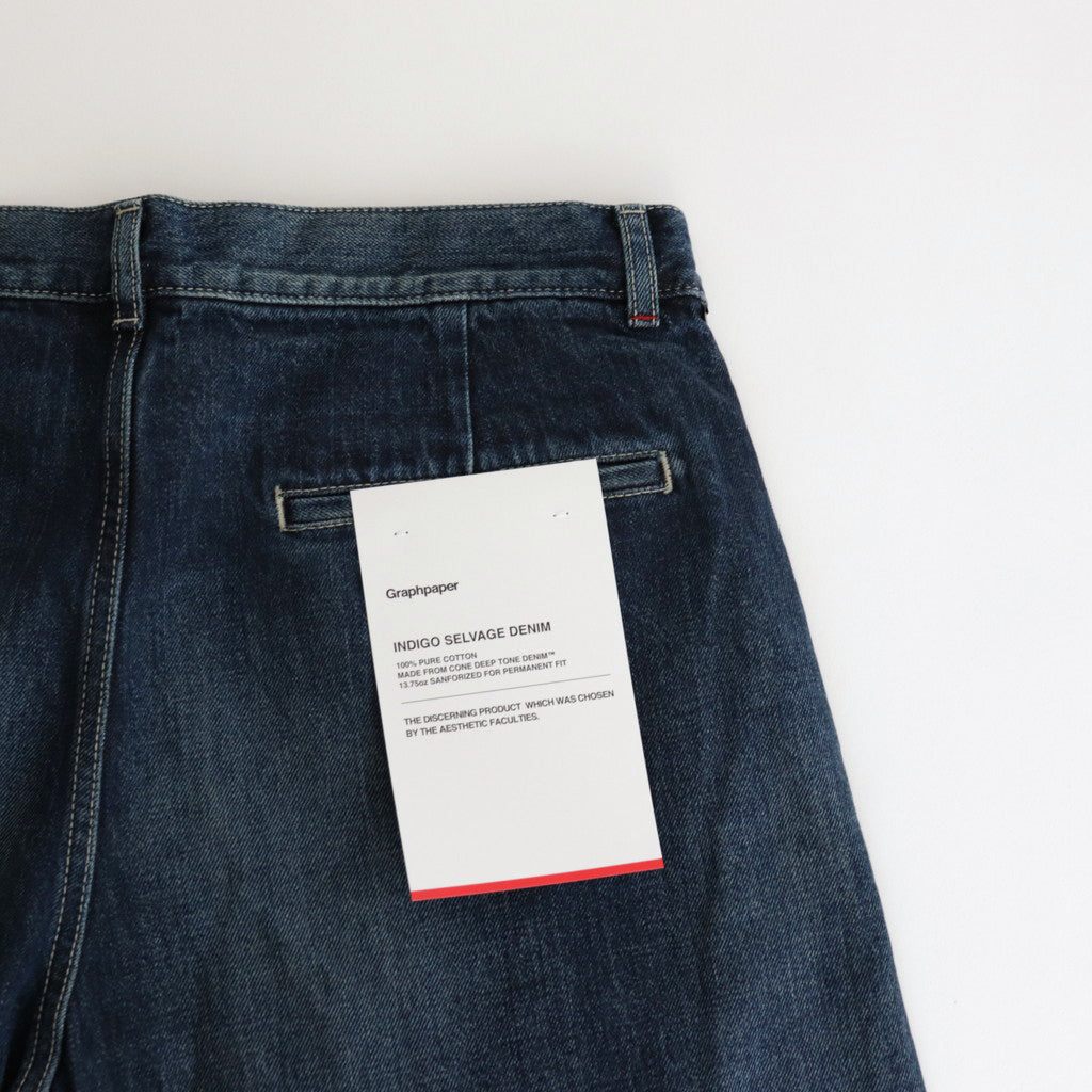 Selvage Denim Two Tuck Pants #INDIGO DARK FADE [GU251-40188DB]