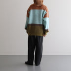 MOHAIR BORDER CREWNECK SWEATER #PINK [YK23FW0572S]