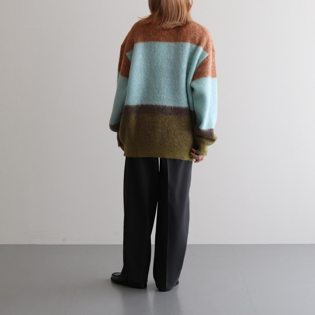 MOHAIR BORDER CREWNECK SWEATER #PINK [YK23FW0572S]