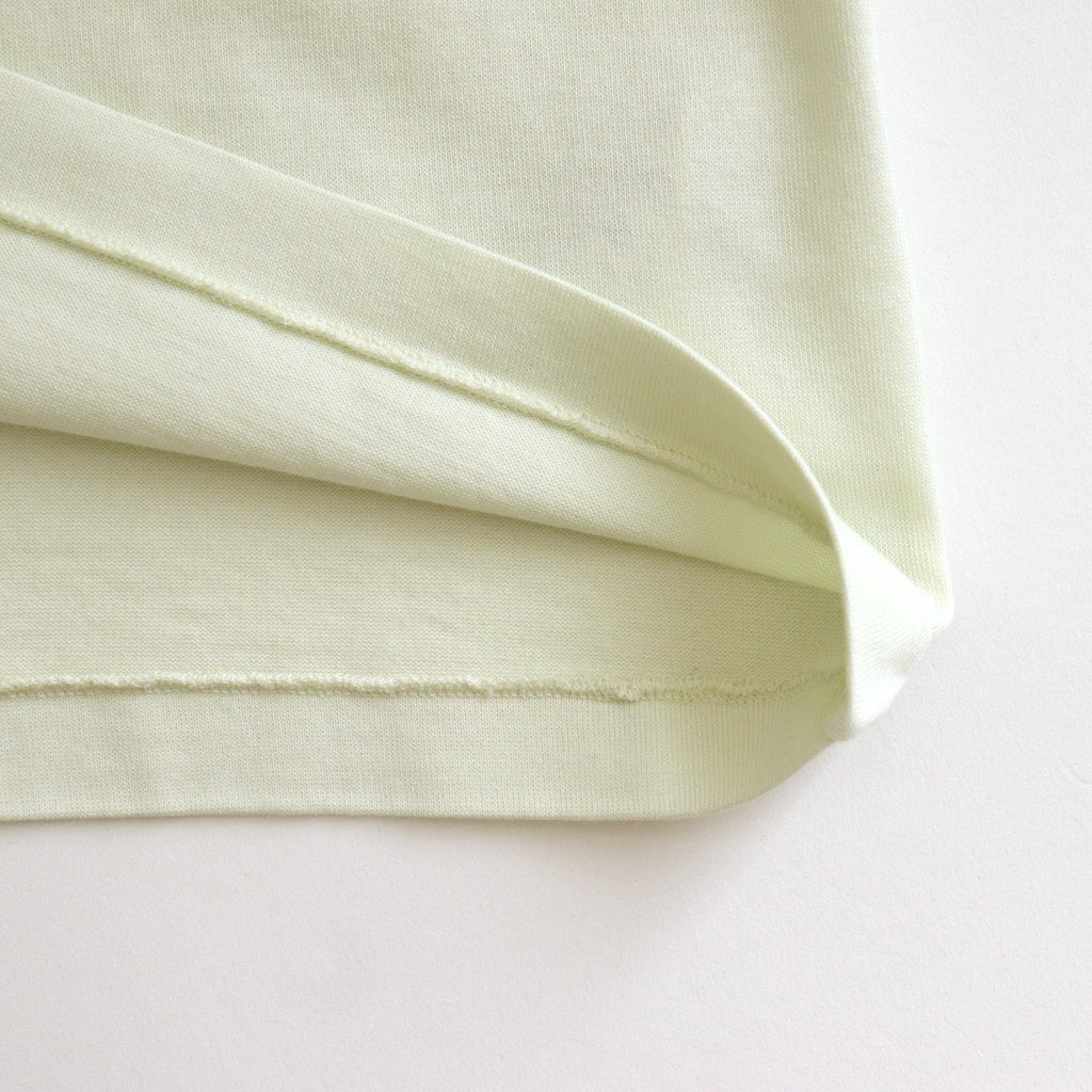 LUSTER PLAITING BOAT NECK TEE #IVORY PISTACHIO [A00P04GT]