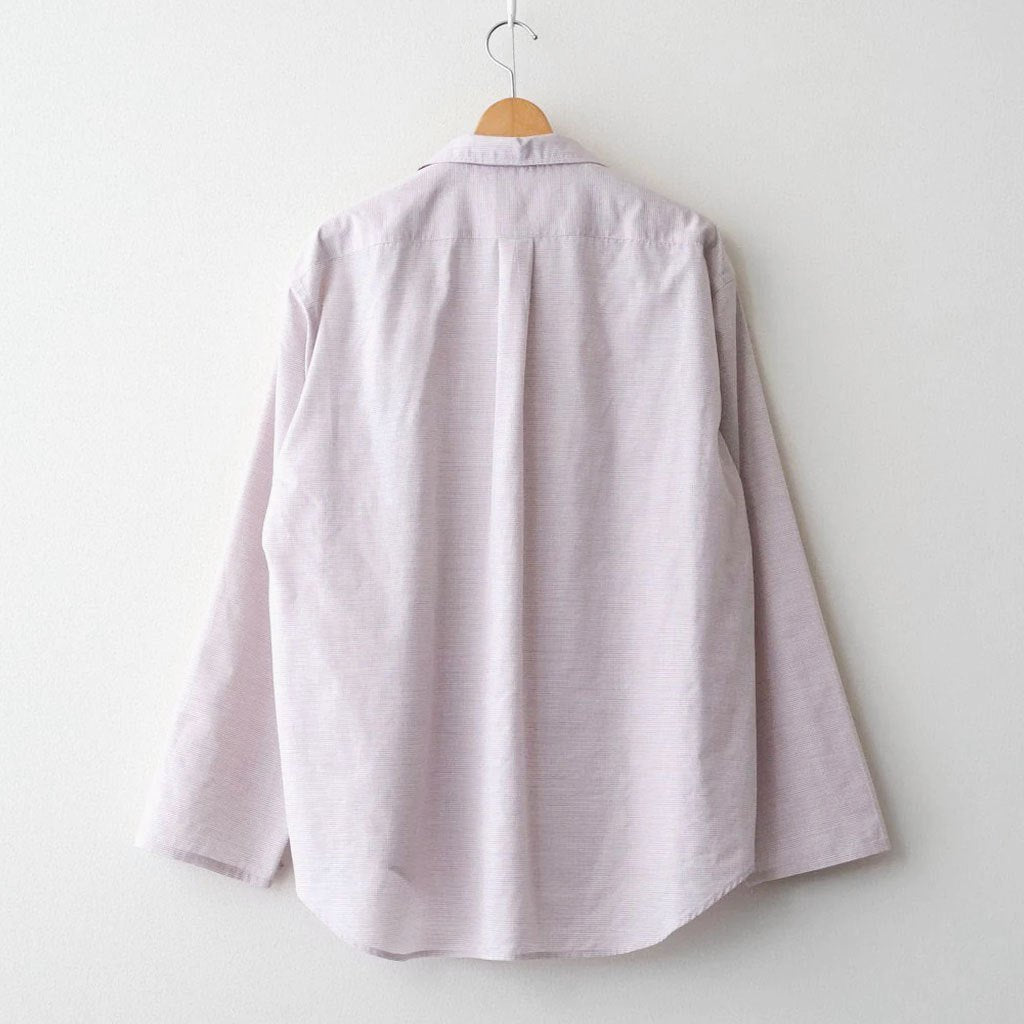 Cotton & Lyocell Lounge Shirt #White & Burgundy Plaid [OFH010SH22]