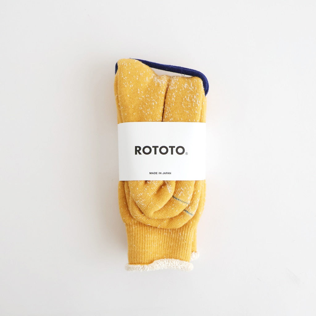 DOUBLE FACE CREW SOCKS ”MERINOWOOL＆ORGANIC COTTON” #YELLOW [R1001-AW25]