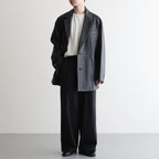 LEATHER DOUBLE BRESTED JACKET #BLACK [ST.920]