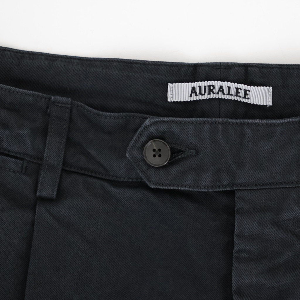GARMENT-DYED FINX CHINO ONE-TUCK WIDE PANTS #BLACK [A26AP01CP]