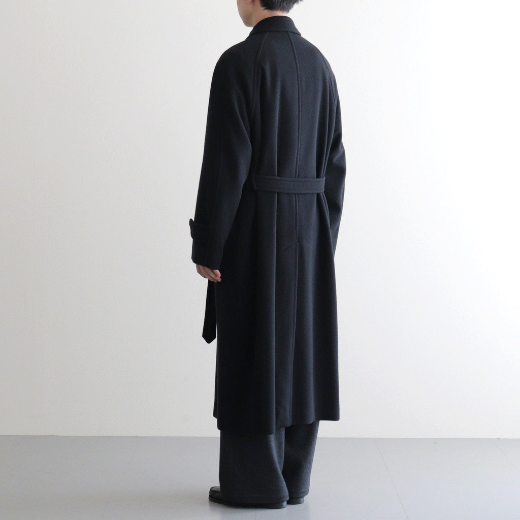 SUPER FINE WOOL MOSSER SOUTIEN COLLAR COAT #BLACK [A25AC04WM]