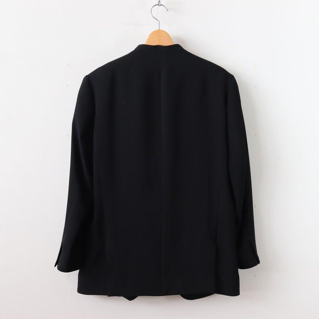 NNCJK｜アセテート&ポリエステルライトクレープダブルクロス ノーカラージャケット #BLACK [NK-NC905JK]
