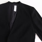 NNCJK｜アセテート&ポリエステルライトクレープダブルクロス ノーカラージャケット #BLACK [NK-NC905JK]