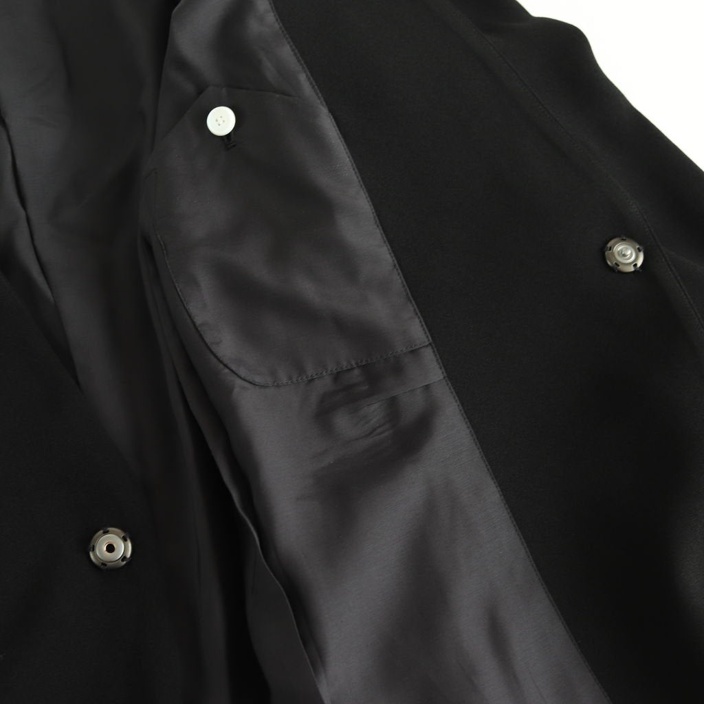 NNCJK｜アセテート&ポリエステルライトクレープダブルクロス ノーカラージャケット #BLACK [NK-NC905JK]