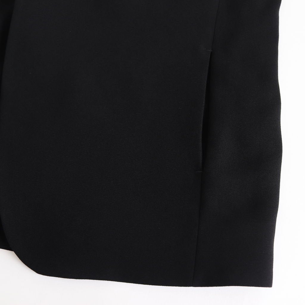 NNCJK｜アセテート&ポリエステルライトクレープダブルクロス ノーカラージャケット #BLACK [NK-NC905JK]