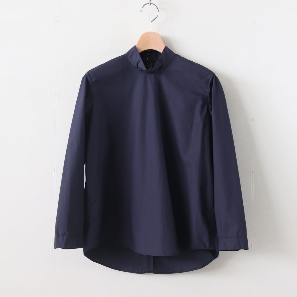 NTNPO｜60/1 Supima Cotton Typewriter Stand Collar Pullover Shirt #NAVY [S0-NC014PO]