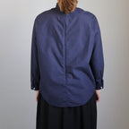 NTNPO｜60/1スーピマコットンタイプライター スタンドカラープルオーバーシャツ #NAVY [S0-NC014PO]