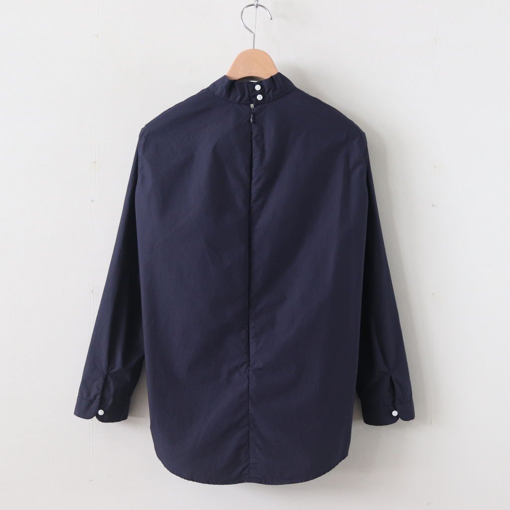 NTNPO｜60/1スーピマコットンタイプライター スタンドカラープルオーバーシャツ #NAVY [S0-NC014PO]