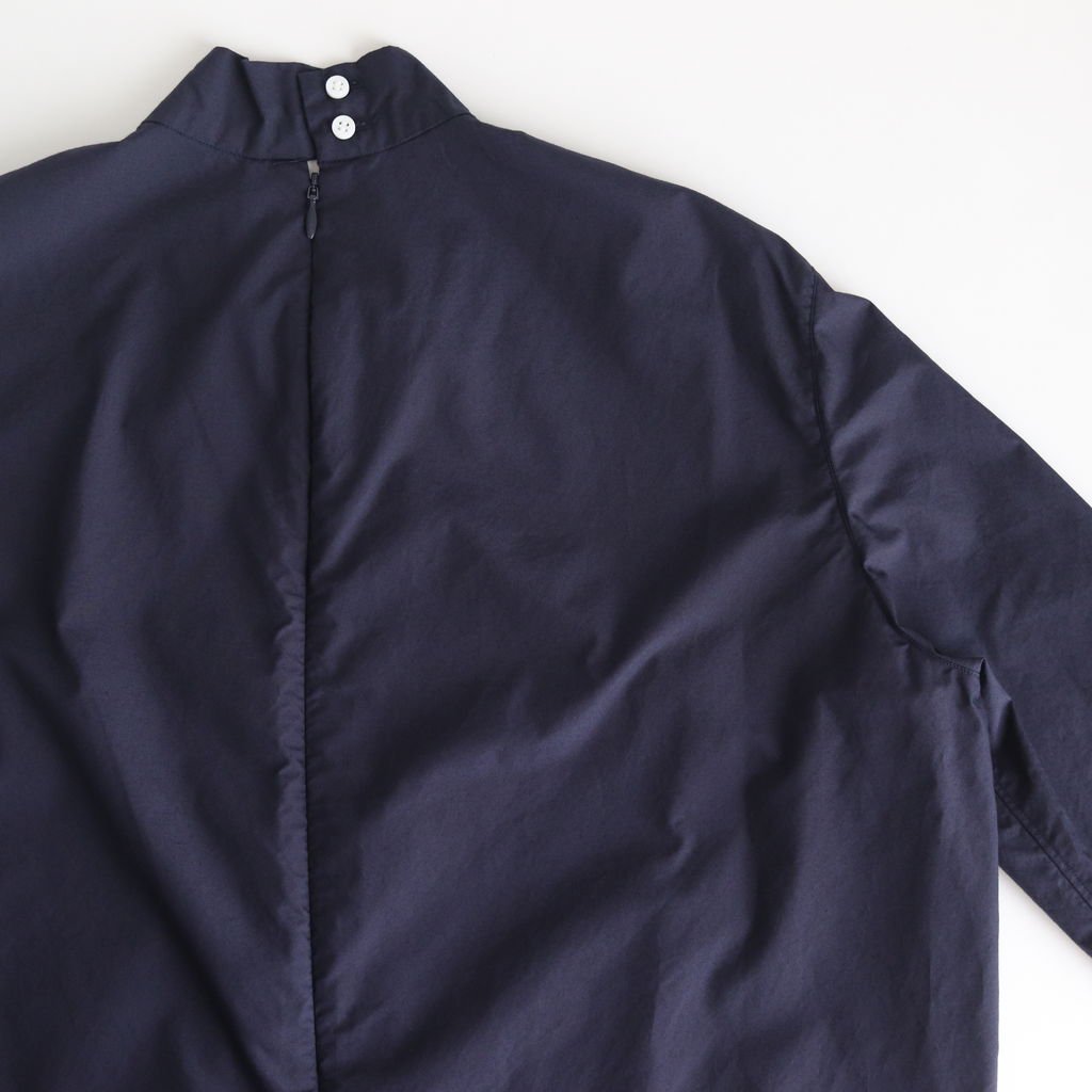 NTNPO｜60/1スーピマコットンタイプライター スタンドカラープルオーバーシャツ #NAVY [S0-NC014PO]