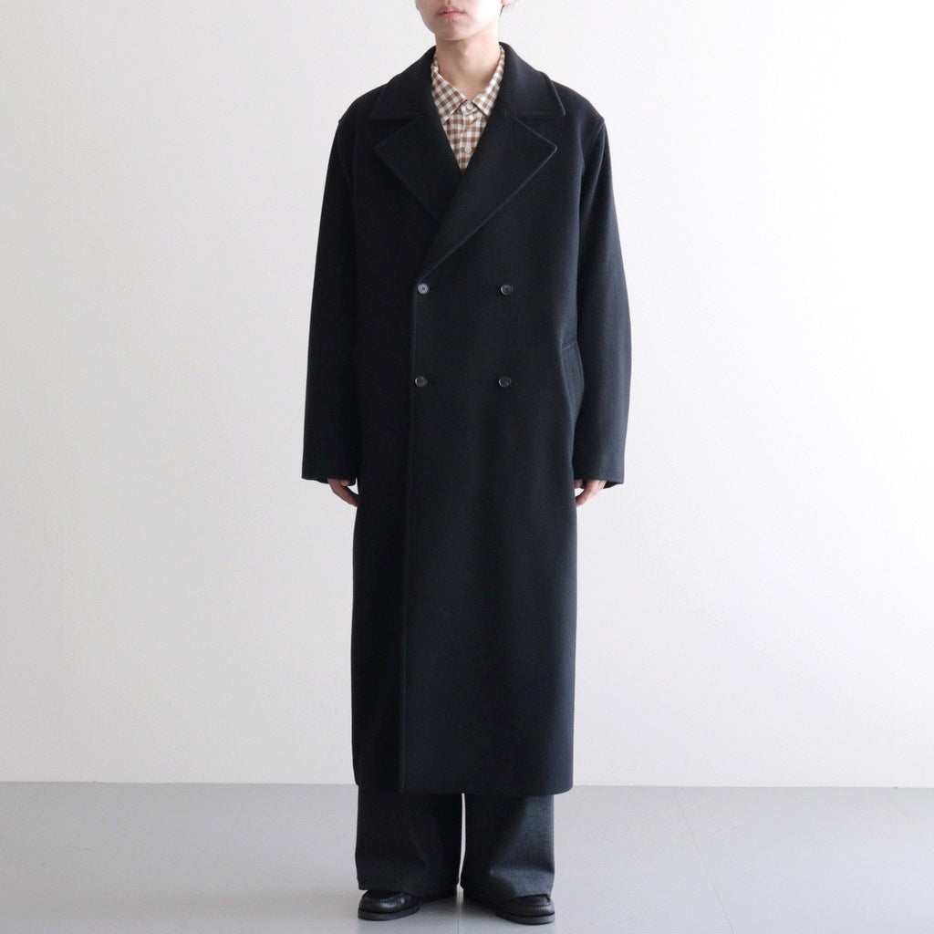 SUPER FINE WOOL MOSSER CHESTERFIELD COAT #BLACK [A25AC05WM] – ciacura