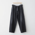 Selvage Denim Belted Pants #BLACK_DARK FADE [GU261-40064DB]