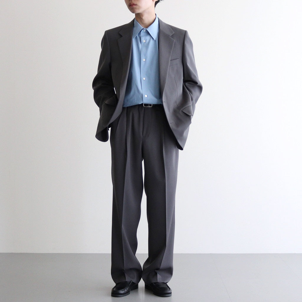 LIGHT WOOL MAX GABARDINE TWO-TUCK SLACKS #DARK GRAY [A25AP03MG]