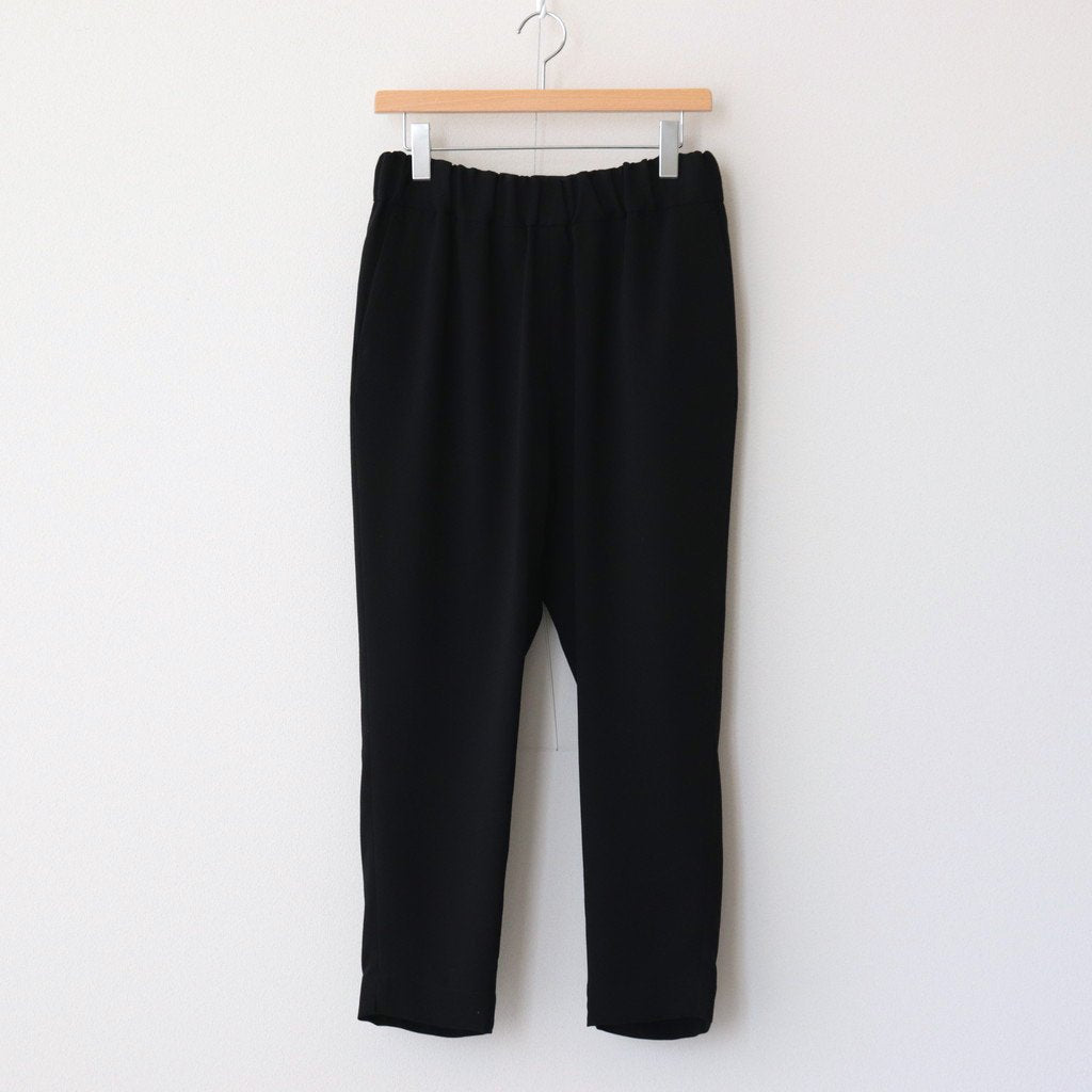 NS3PT｜Acetate &amp; Polyester Light Crepe Double Cross Quarter Length Tapered Easy Pants #BLACK [NK_NC902PF]