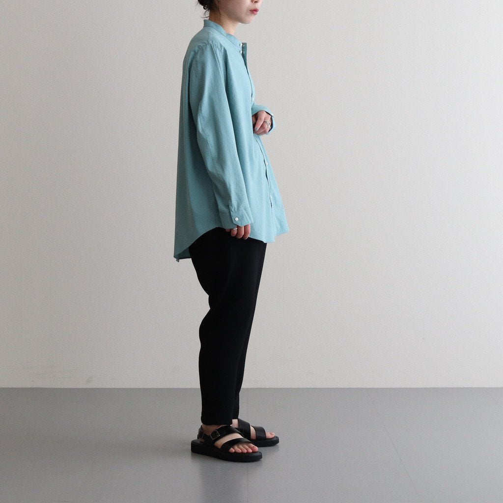 NS3PT｜アセテート&ポリエステル・ライトクレープ ダブルクロス 8分丈 テーパードイージーパンツ #BLACK [NK_NC902PF]