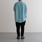 NS3PT｜アセテート&ポリエステル・ライトクレープ ダブルクロス 8分丈 テーパードイージーパンツ #BLACK [NK_NC902PF]