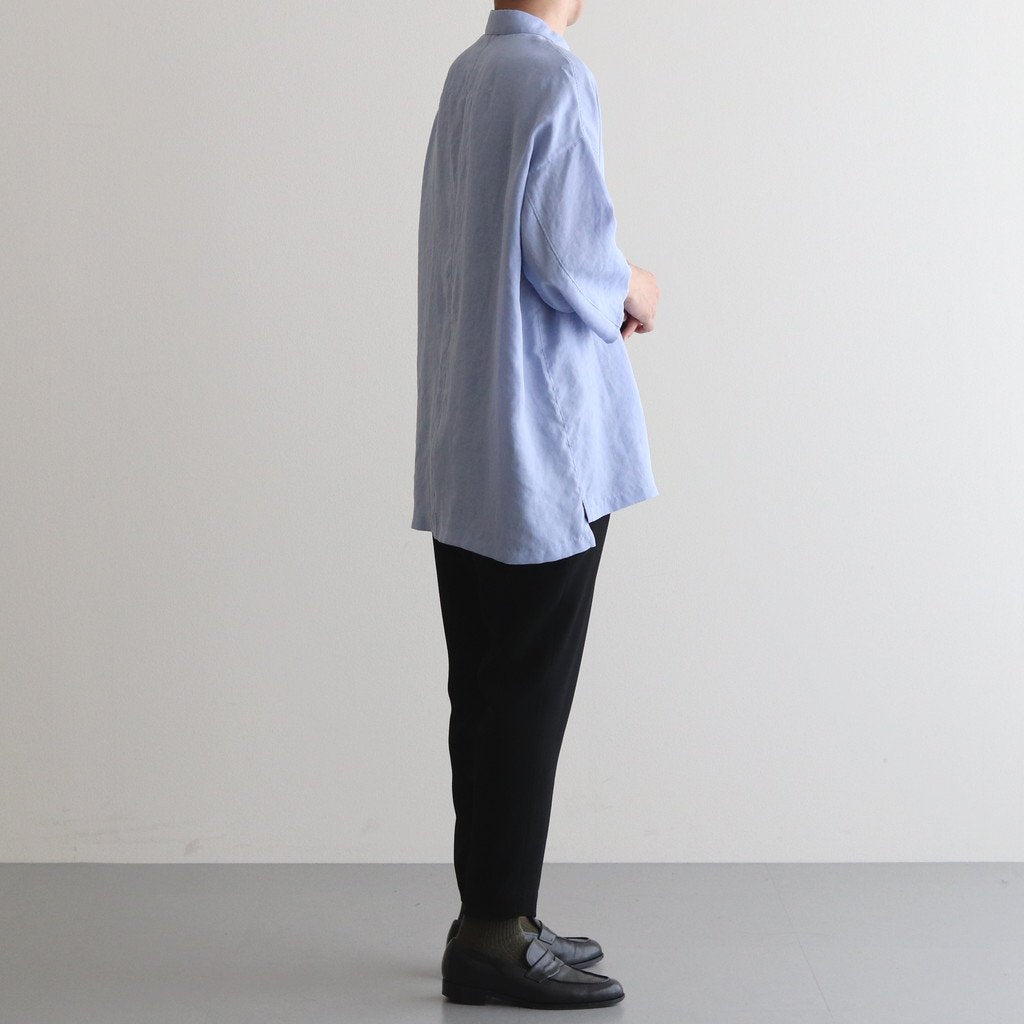 NS3PT｜アセテート&ポリエステル・ライトクレープ ダブルクロス 8分丈 テーパードイージーパンツ #BLACK [NK_NC902PF]