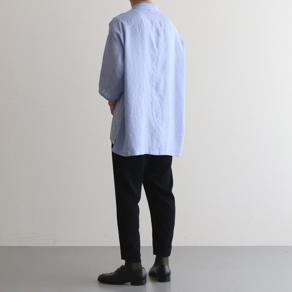 NS3PT｜アセテート&ポリエステル・ライトクレープ ダブルクロス 8分丈 テーパードイージーパンツ #BLACK [NK_NC902PF]