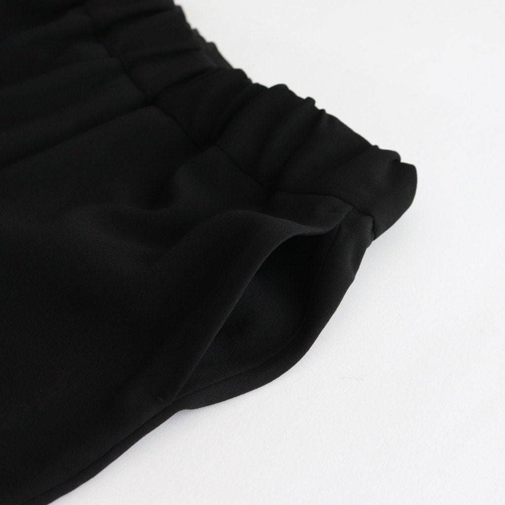 NS3PT｜アセテート&ポリエステル・ライトクレープ ダブルクロス 8分丈 テーパードイージーパンツ #BLACK [NK_NC902PF]