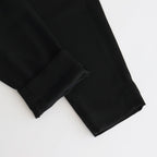 NS3PT｜アセテート&ポリエステル・ライトクレープ ダブルクロス 8分丈 テーパードイージーパンツ #BLACK [NK_NC902PF]