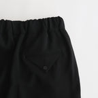 NS3PT｜アセテート&ポリエステル・ライトクレープ ダブルクロス 8分丈 テーパードイージーパンツ #BLACK [NK_NC902PF]