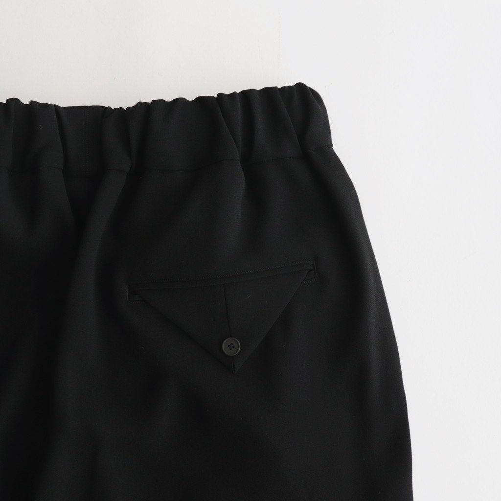 NS3PT｜アセテート&ポリエステル・ライトクレープ ダブルクロス 8分丈 テーパードイージーパンツ #BLACK [NK_NC902PF]