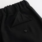 NS3PT｜アセテート&ポリエステル・ライトクレープ ダブルクロス 8分丈 テーパードイージーパンツ #BLACK [NK_NC902PF]