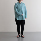 NS3PT｜アセテート&ポリエステル・ライトクレープ ダブルクロス 8分丈 テーパードイージーパンツ #BLACK [NK_NC902PF]