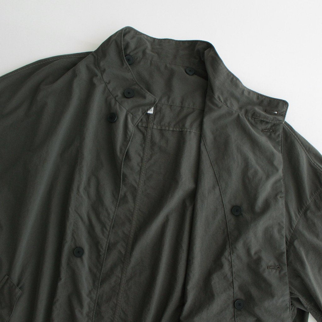 FCCLCT | ナイロンタッサー ガーメントダイ スタンドカラーコート #ELEPHANT GREY [RB_FR1004CT]