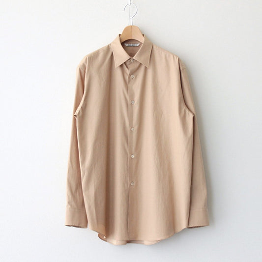 WASHED FINX TWILL SHIRT #LIGHT BROWN [A23AS03TN]