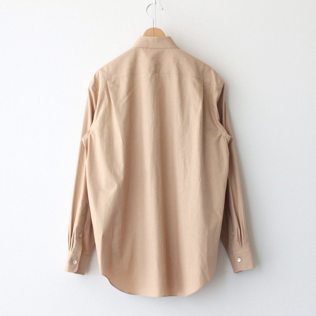 WASHED FINX TWILL SHIRT #LIGHT BROWN [A23AS03TN]